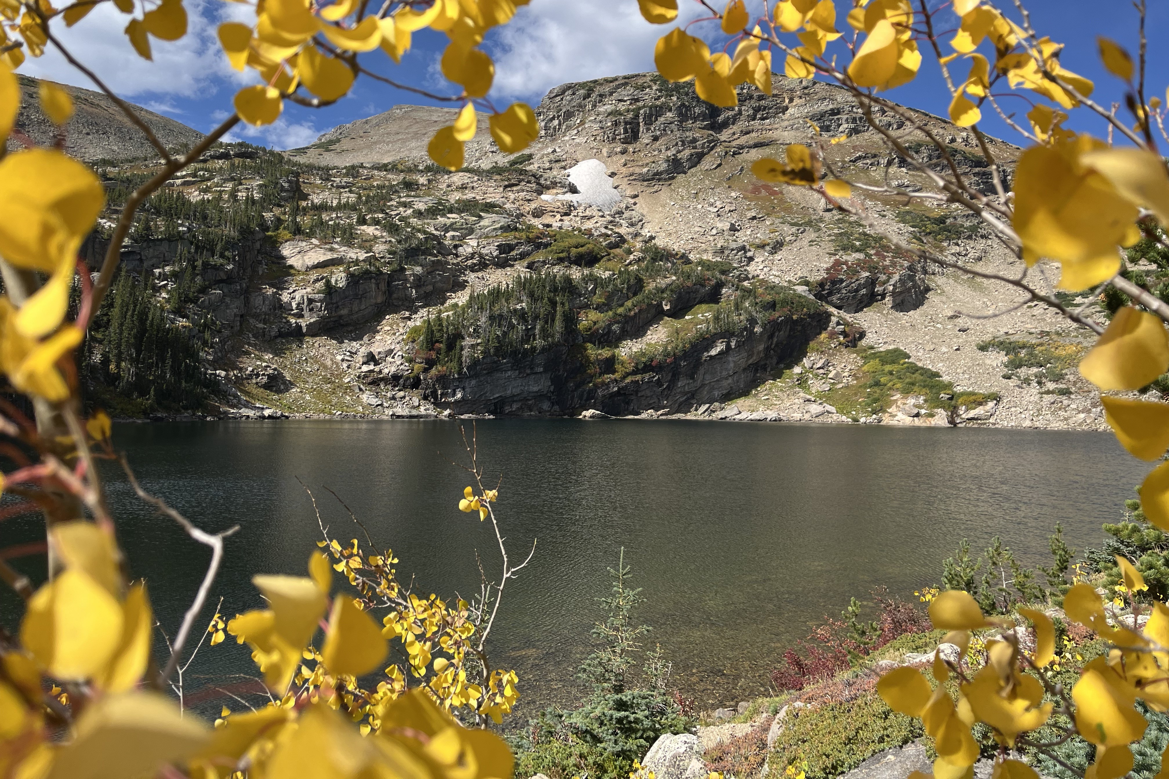 Alpine Lake Surrounded by Aspens